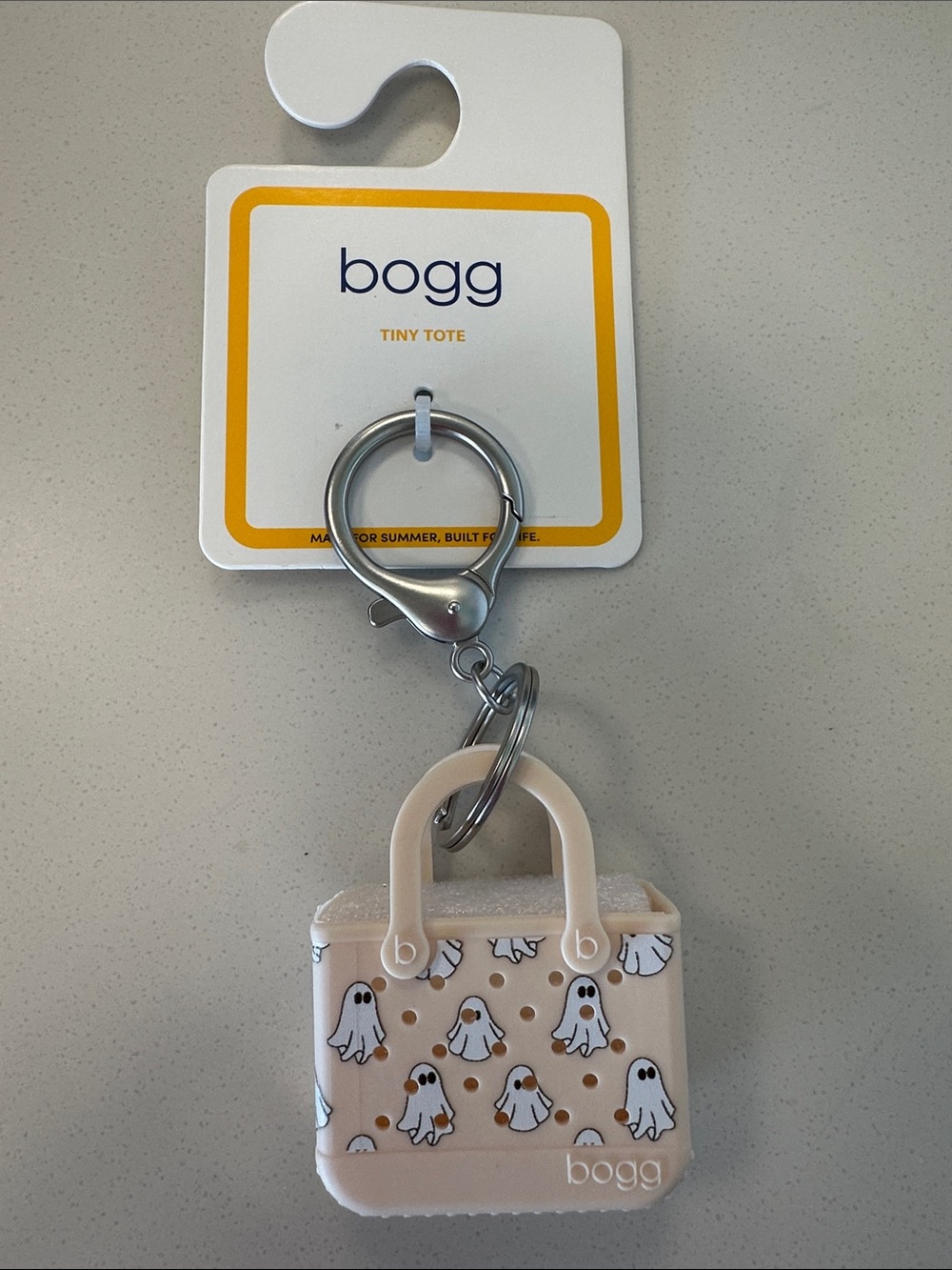 BOGG Tiny Tote keychain & clip-on bag charm Boo Ghost NEW Halloween - Picture 2 of 3